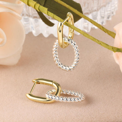 Twist Clip Two-tone Gold And Silver Ring Earrings 61e86aa1 0638 49e3 a2e0 7a2cbd4128c3