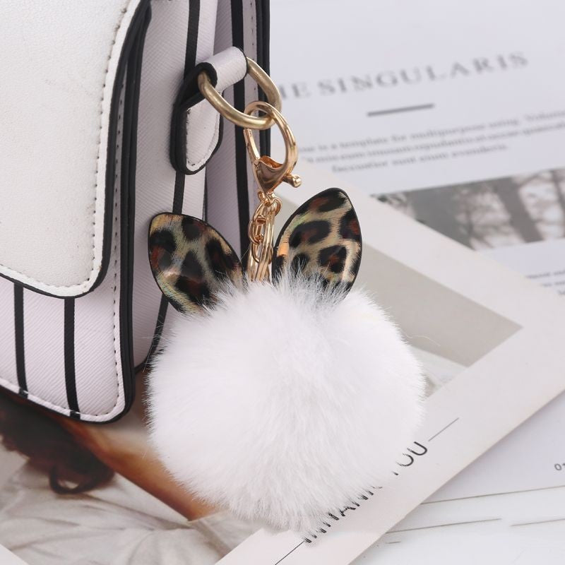 Leopard Print Small Ears Fur Ball Keychain 61eb45d0 073c 448e 9c50 e069e0a813a6