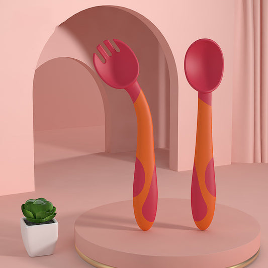 Baby Training Fork Spoon Twist Spoon Children's Tableware Set 61ec802b b72c 4ebd a2b4 8048730f9fa3