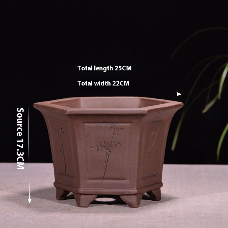 Purple Sand Flowerpot Breathable Bonsai Pot Orchid Pots Banyan Potted Green Radish 61f4b21a ac1f 4572 9d02 caf3b16b9619