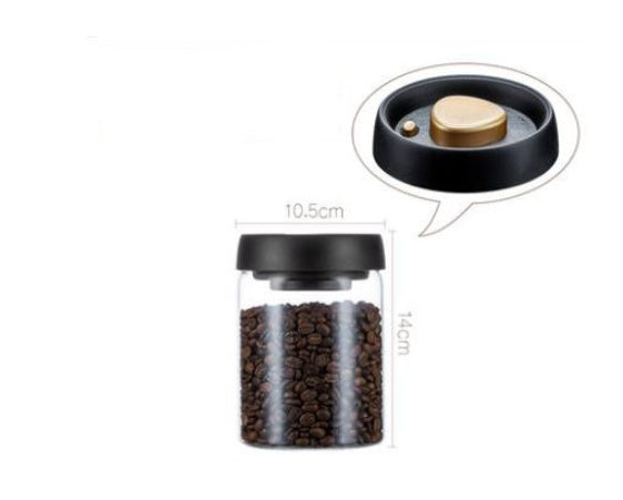 Vacuum Sealed Jug Set Black Coffee Beans Glass Airtight Canister Kitchen Food Grains Candy Keep Good Storage Jar Set Kitchen 
