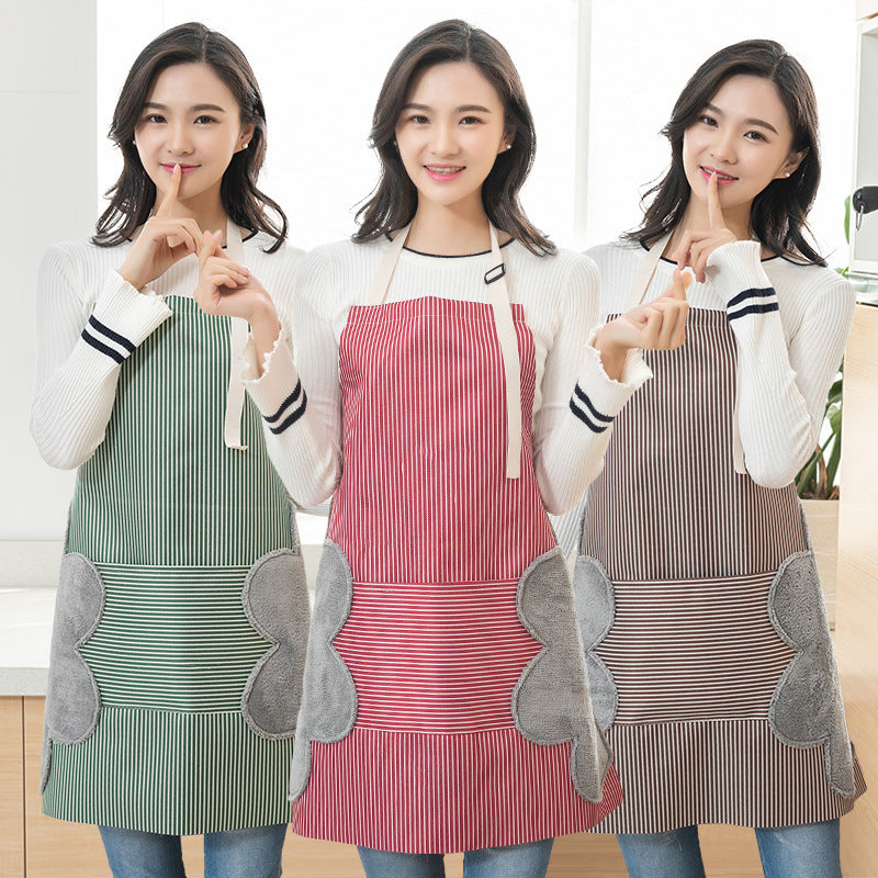 Women Aprons Waterproof Adjustable Neck Strap Absorbent Cooking Gardening BBQ Baking Sleeveless Kitchen Apron with Pocket 620