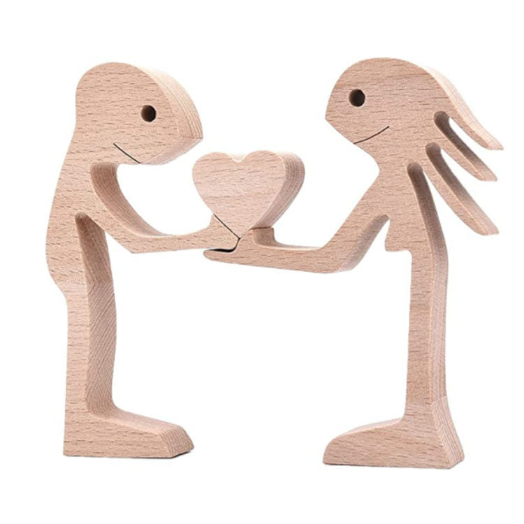 DIY Figurine Wood Dog Ornament Sculpture Home Decoration A Man A Dog Wood Sculpture Christmas Gifts Model Decor 622da688 1ea5