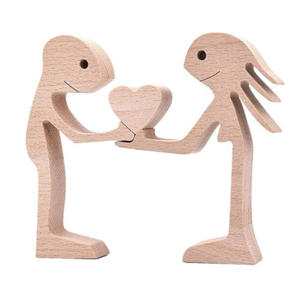 DIY Figurine Wood Dog Ornament Sculpture Home Decoration A Man A Dog Wood Sculpture Christmas Gifts Model Decor 622da688 1ea5