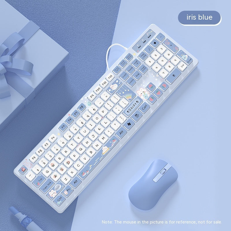 Milk Tea Rabbit Cute Chocolate Wired Keyboard - 图片 10