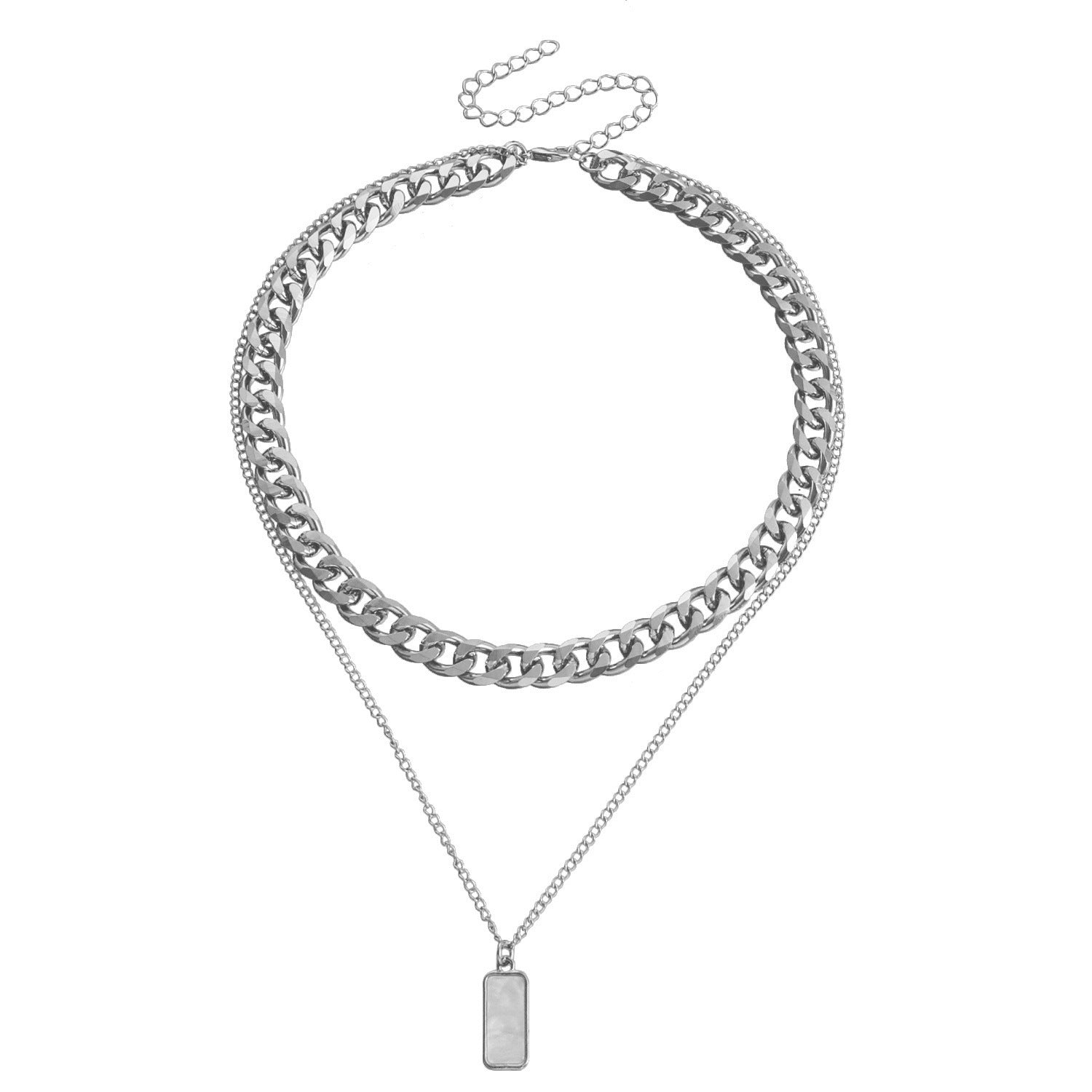 Double Layer White Shell Necklace Fashion Personality Metal 62372872 2636 4d5b 8a03 06ccc62834ea