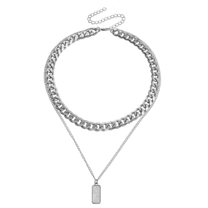Double Layer White Shell Necklace Fashion Personality Metal 62372872 2636 4d5b 8a03 06ccc62834ea