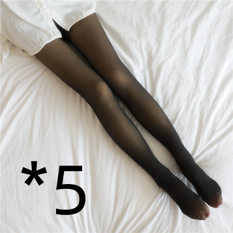 Fake Translucent Plus Size Leggings Fleece Lined Tights Fall And Winter Warm Fleece Pantyhose Women Fleece Lined Pantyhose Th