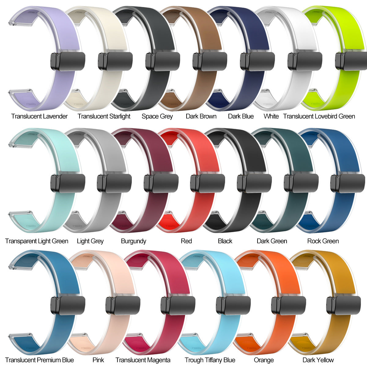 Universal Folding Magnetic Buckle Transparent Silicone Strap 623d98b8 b1e4 4560 9465 d1a69d57e2a8