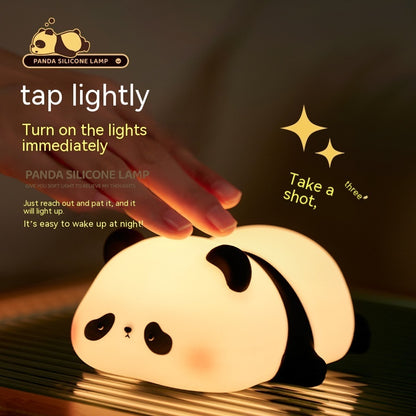 Panda Night Lights For Kids Cute Animal Silicone Timing Rechargeable Lamp Cartoon Panda Bedroom Decoration Kids Boys Girls Gi