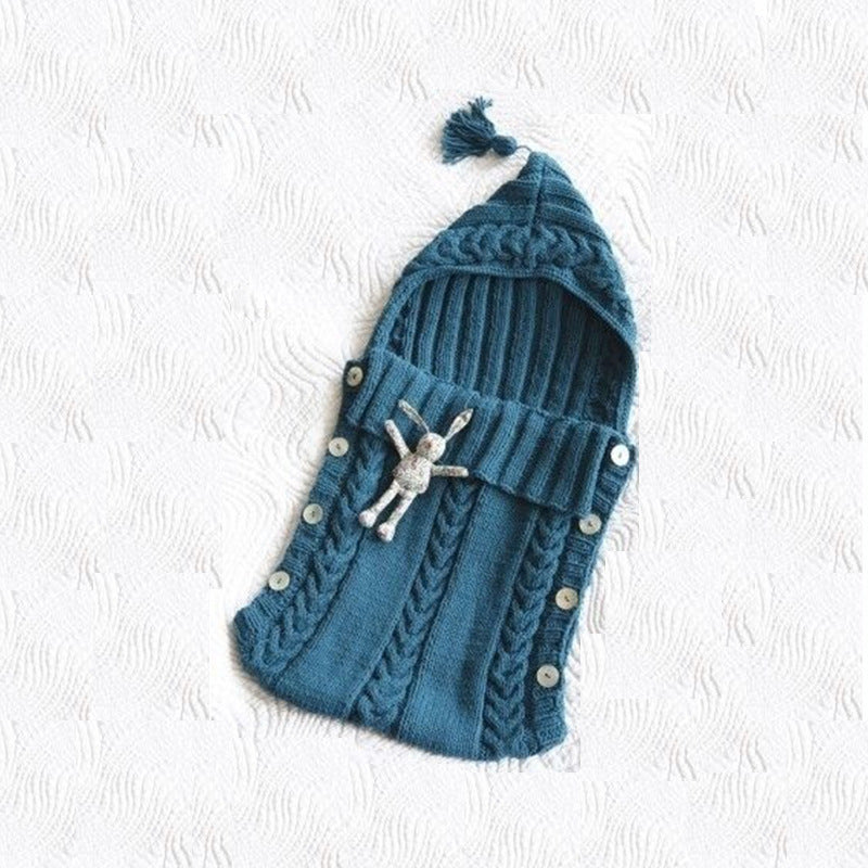 Infant Baby Tassel Ca P Sleeping Bag Sweater Wooden Button Hooded Sleeping Bag 625286ef fe70 410e b476 a5eeab2023ff