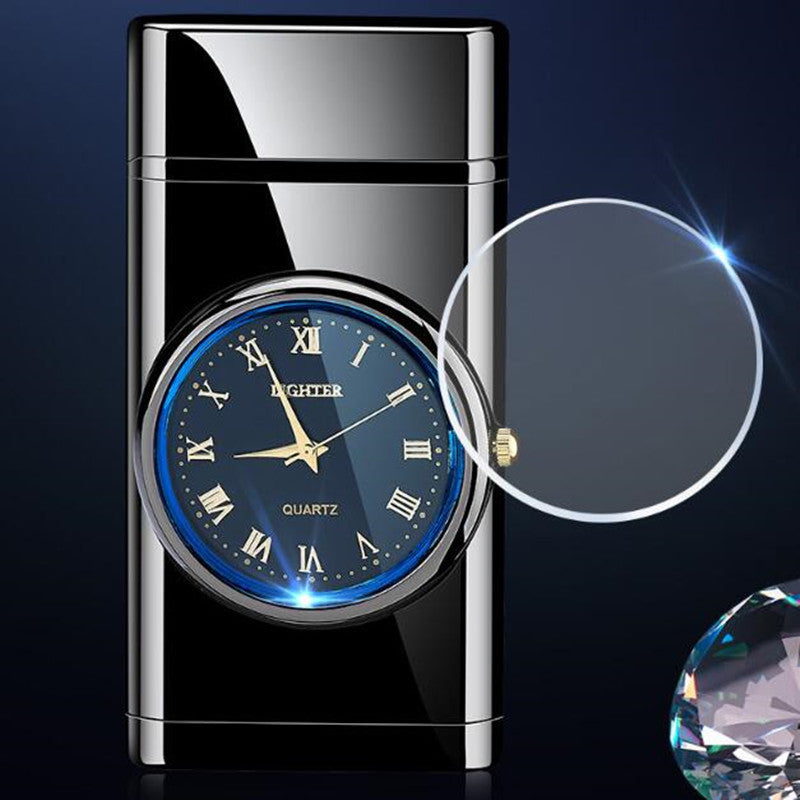 Personalized Creative Multifunctional Electronic Watch Cigarette Lighter-in-one Body Multi-purpose LED Flashing Lamp Gift Lig