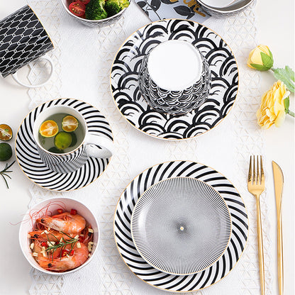 8-inch Nordic Style Geometric Series Ceramic Breakfast Plate Western Steak Flat Dish Plate Fruit Plate Decoration Hanging Plate - HD Wireless Product #5