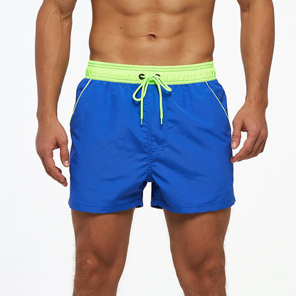 Men's Beach Pants European And American Boardshort Back Pocket Zipper Solid Color 3-point Pants Quick-drying Waterproof Linin