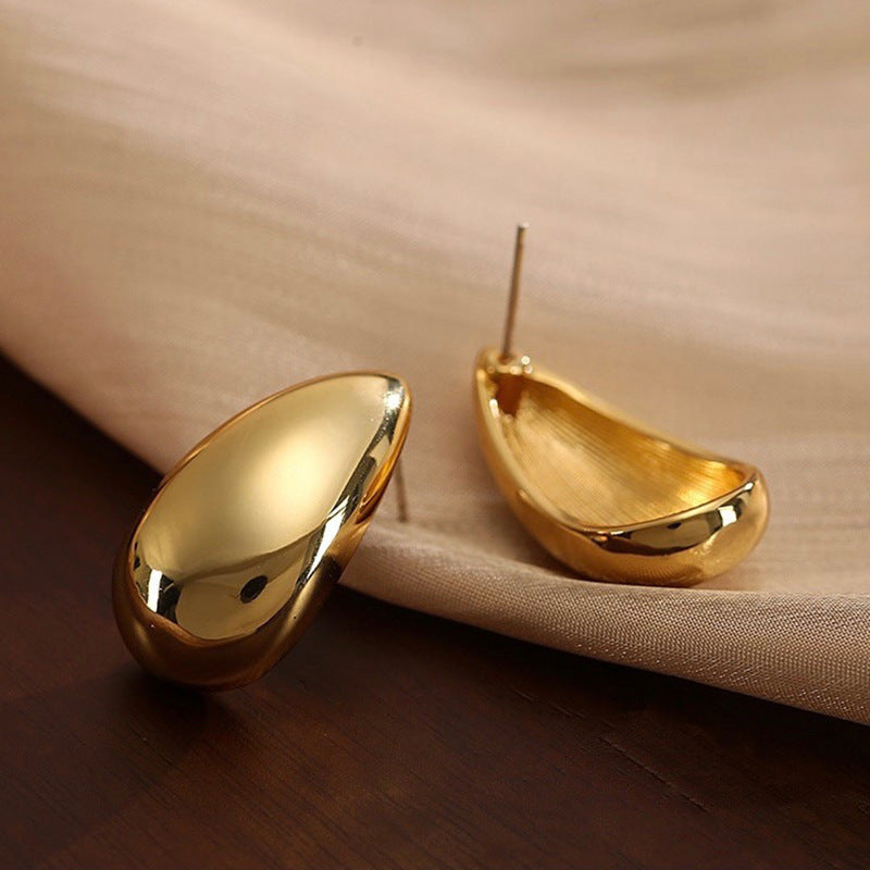 Metal Texture High-grade Earrings Golden Water Drop 62782662 c98c 477d 81ab b6d93e37152a