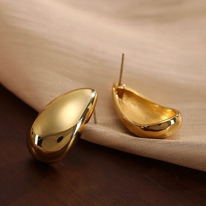 Metal Texture High-grade Earrings Golden Water Drop 62782662 c98c 477d 81ab b6d93e37152a