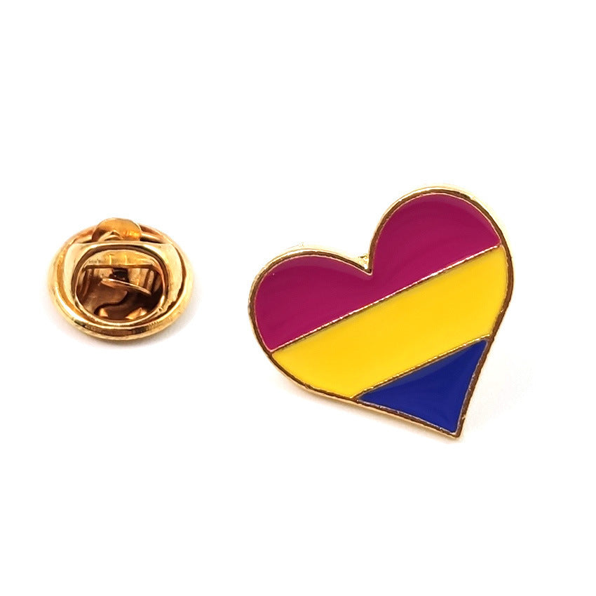 Heart shaped letter badge love rainbow brooch 627902782285