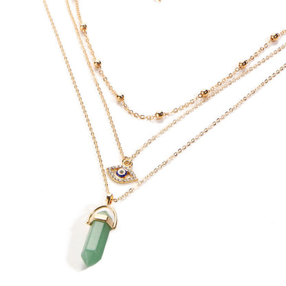 Diamond Eye Pendant Triple Chain 6288247021451