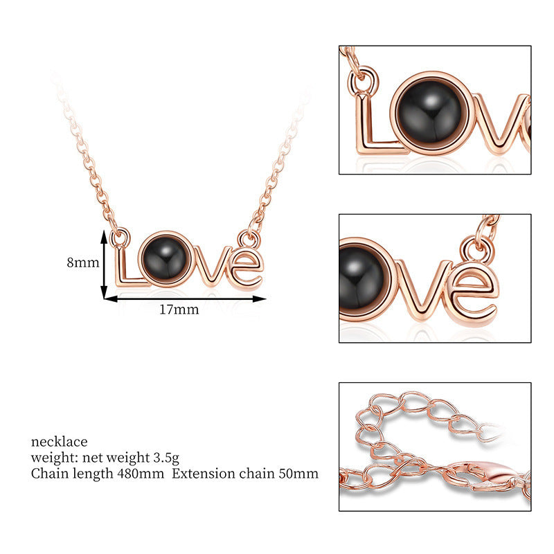 LOVE Shape Pendant Necklace Projection Net Red Jewelry 62886505 5efb 4522 9af7 134889768b62