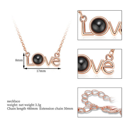 LOVE Shape Pendant Necklace Projection Net Red Jewelry 62886505 5efb 4522 9af7 134889768b62