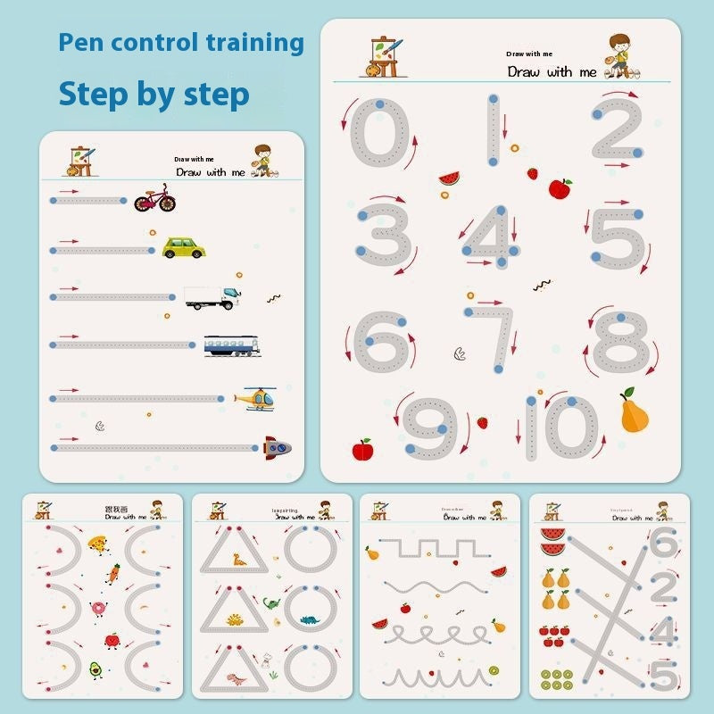 Children's Pen Control Training Copybook Stroke Drawing Point Line Picture Book Potential Development Cards 62997c01 a81d 40c
