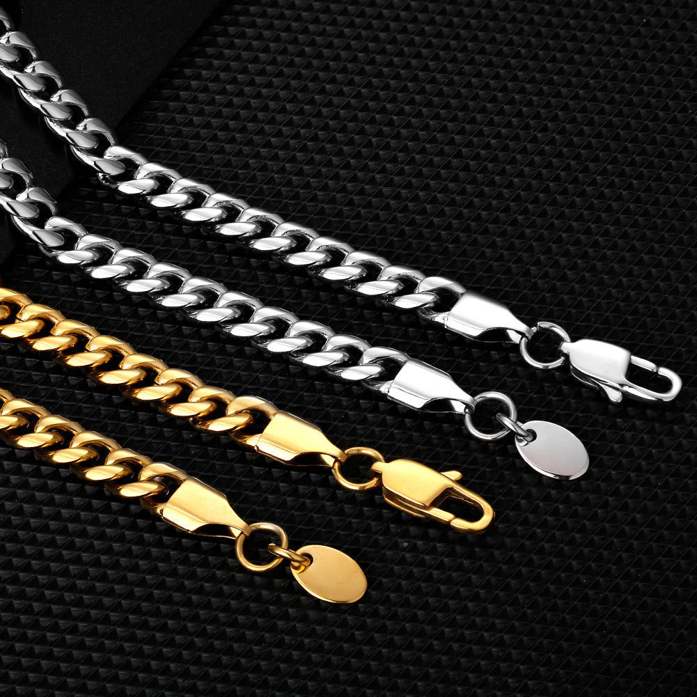 Stainless Steel Cuban Necklace Gold Vacuum Plating 62e0a117 52d8 4e11 95e1 a38e5102b551