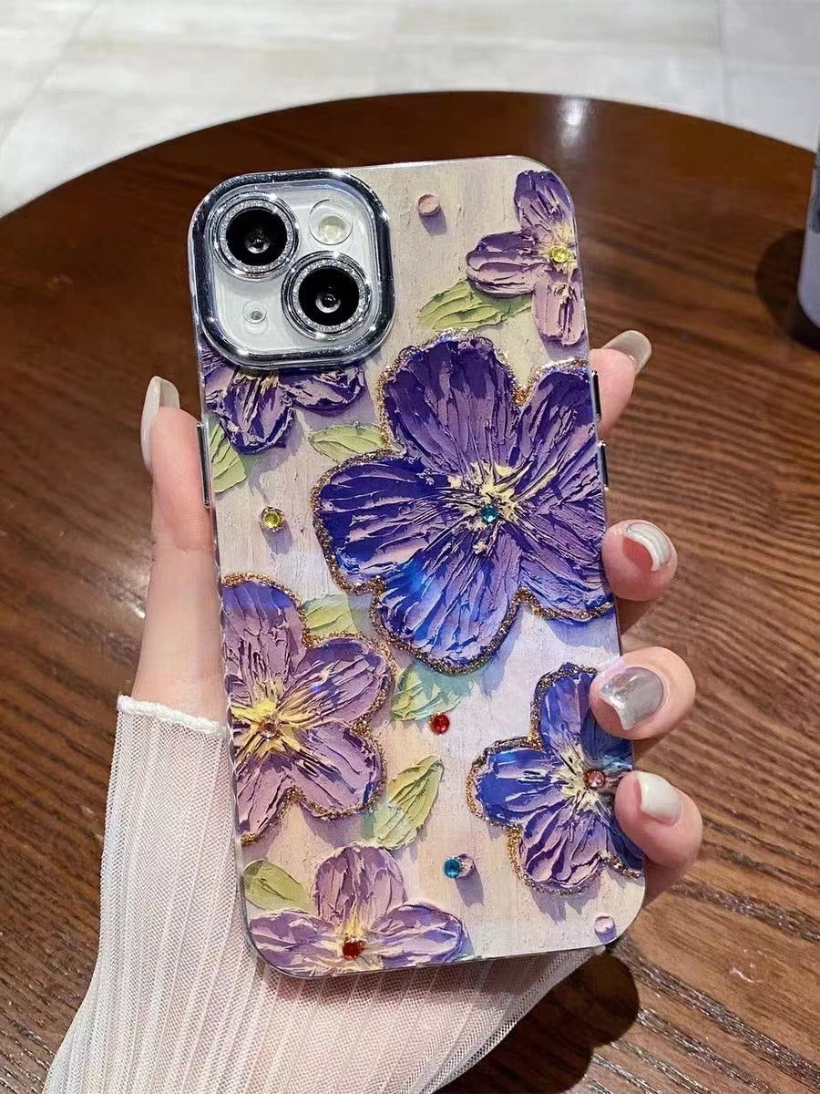 Blue Light Oil Painting Flower Phone Case 62f69532 0e16 4d28 b066 01deb95c9901
