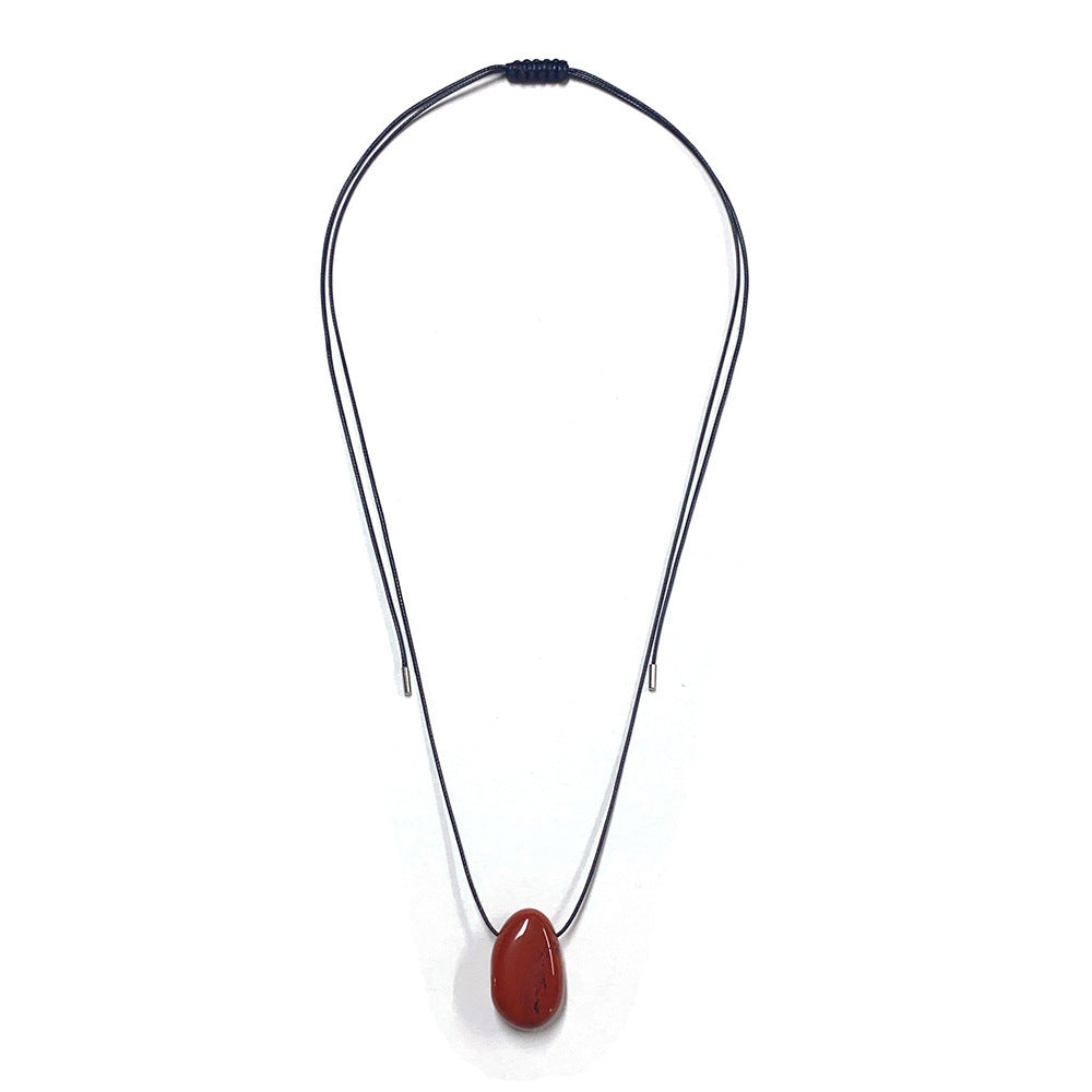Personality Handmade Rope Irregular Stone Necklace 62fb19b3 758b 4847 87cc b9b451cd1882