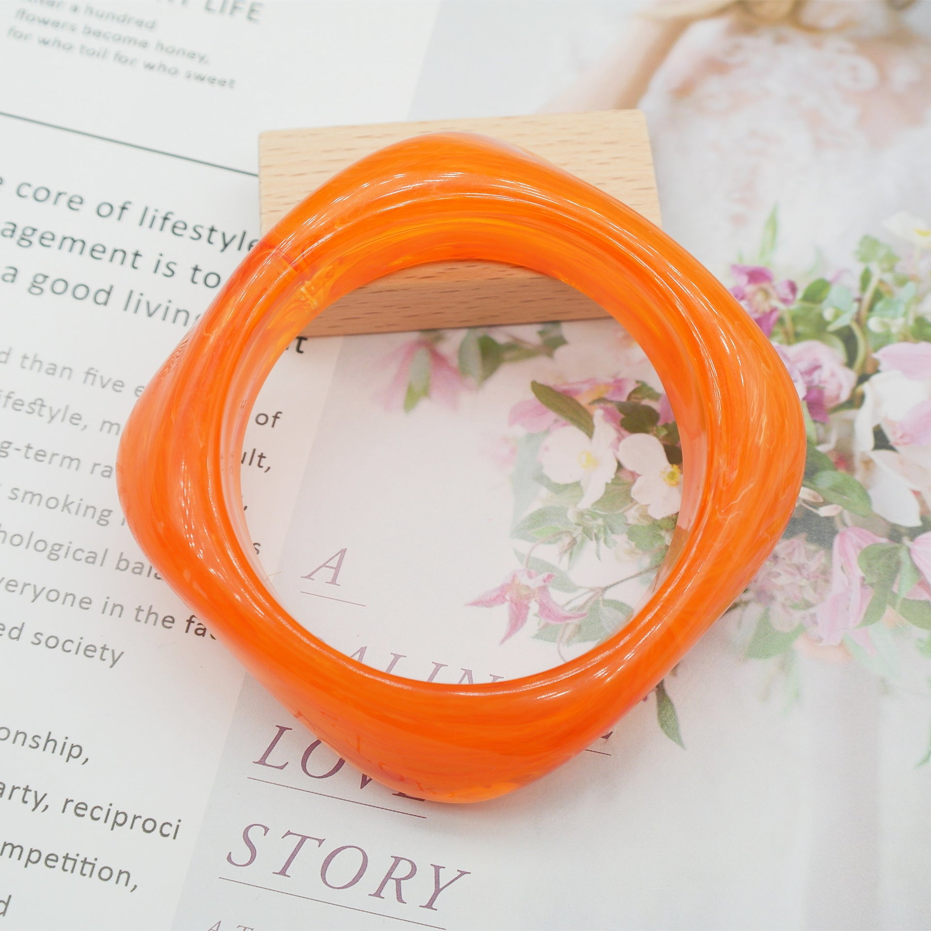 Marbling Acrylic Bracelet Shaped Irregular Square 62fc51cf 18eb 4ca1 bea0 e5b9049718d8