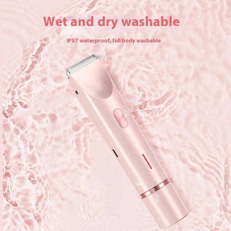 2 In 1 Hair Remover Women's Double Head Shaver Private Pubic Hair Trimmer Electric Razor Wet Dry Electric Body Hair - HD Wireless Product #5