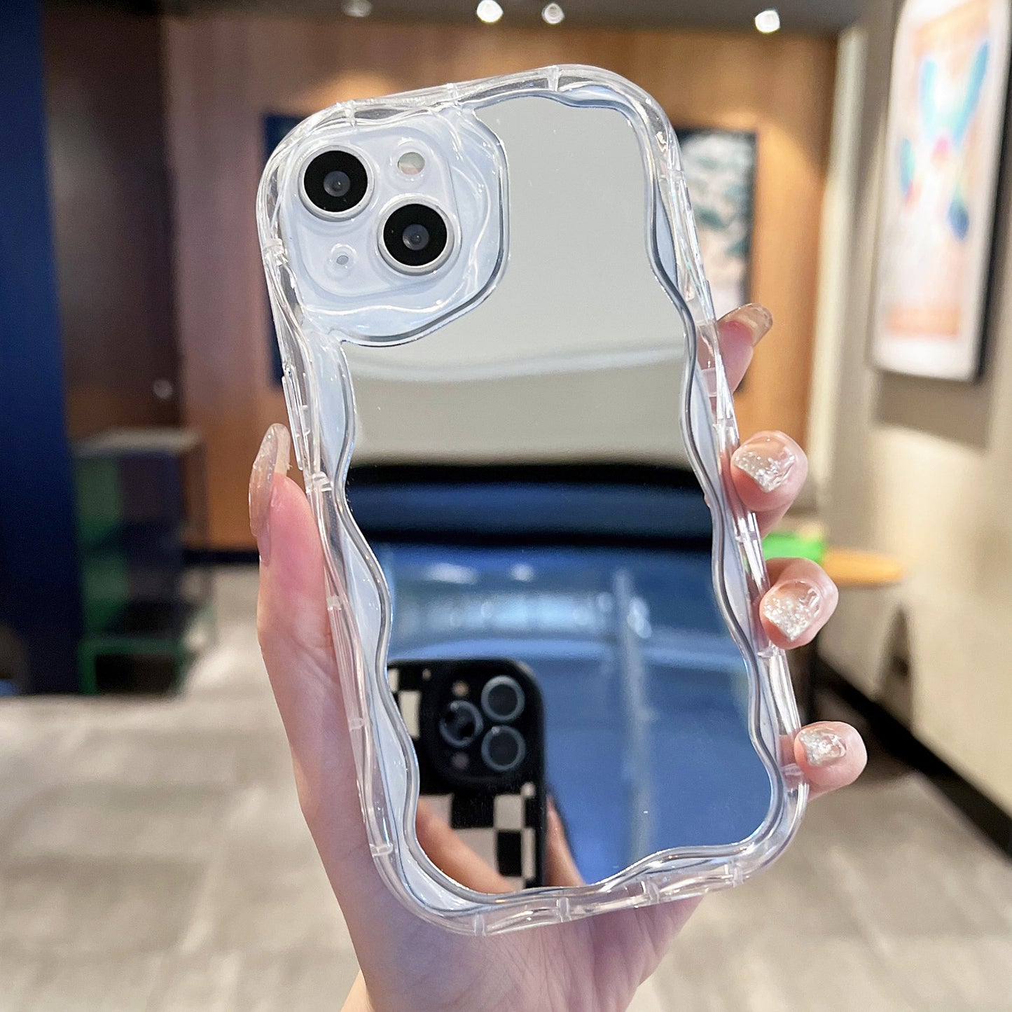 Cream Pattern Mirror Phone Case Drop-resistant Transparent Case 6321be02 fc60 4894 9367 3f0678edec60