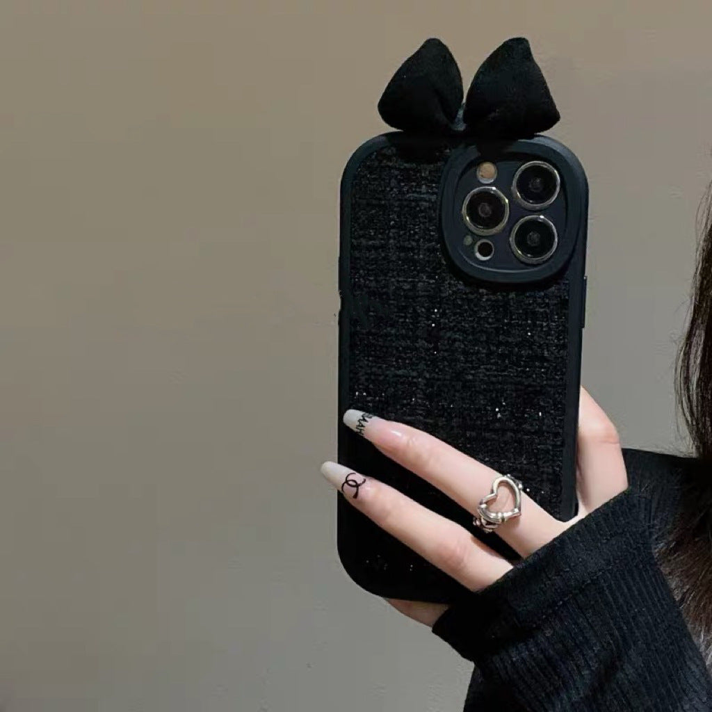 High-grade Black Classic Style Bow Phone Case - 图片 5