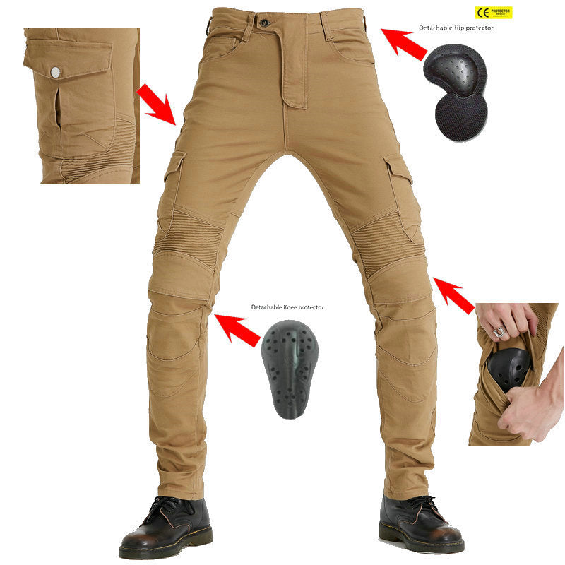Army Green Tooling Multi-Pocket Motorcycle Stretch Anti-Fall Riding Pants 6335dca6 d446 42c1 ba58 509b73a195ee