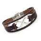 Alloy lucky figure 8 leather bracelet 6340270854177