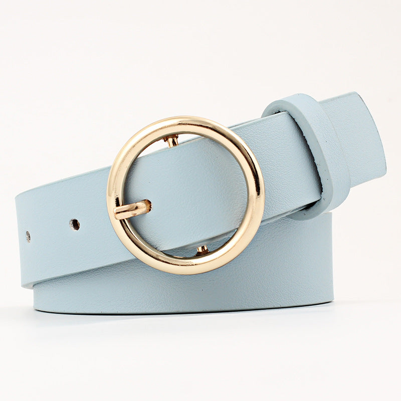 Women's jeans round buckle belt women 634419847895