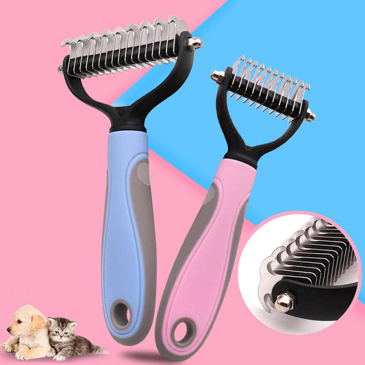 Stainless Double-sided Pet Brush Hair Removal Comb Grooming Dematting Dog Grooming Shedding Tools 6349e488 d888 464b b516 50c