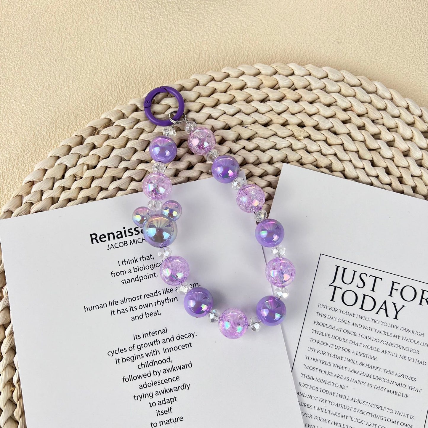 Two-tone Gradient Colorful Round Beads Car Key Ring 6351de02 dbe4 4476 81b1 6a09d552459f