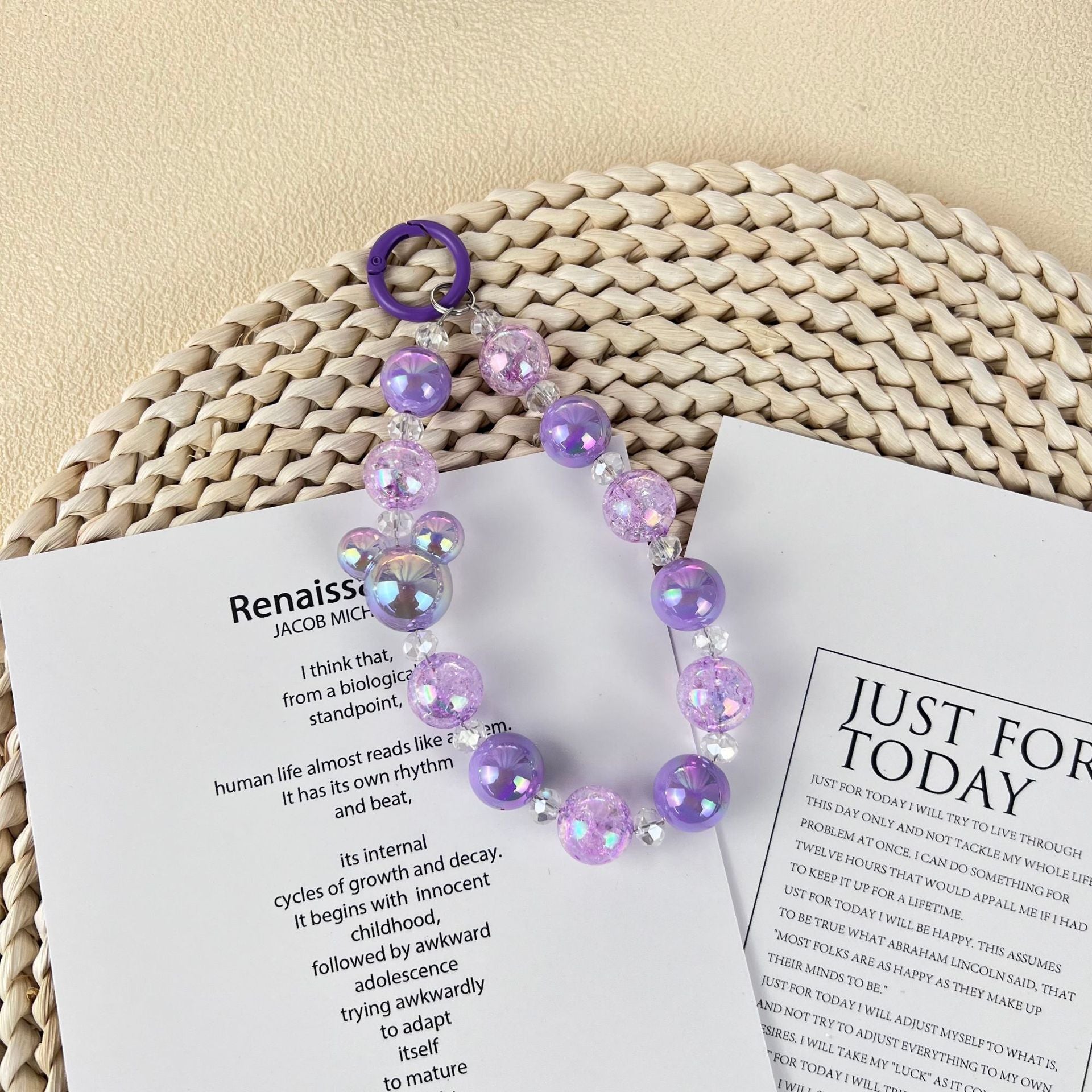 Two-tone Gradient Colorful Round Beads Car Key Ring 6351de02 dbe4 4476 81b1 6a09d552459f