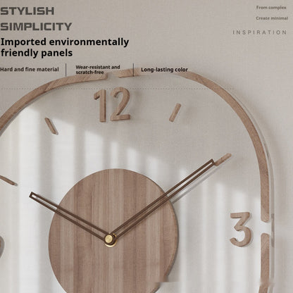 Creative Transparent Wooden Frame Wall Clock - 图片 4