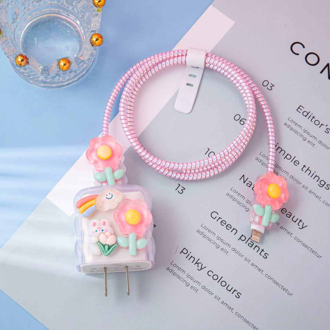 Cute Mobile Phone Data Cable Charger Protective Cover 635e6f94 f36f 4f90 b038 f8c0886d2597