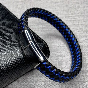 Bracelet foreign trade e-commerce trend tide section does not package explosion models men's bracelets microfiber leather bra
