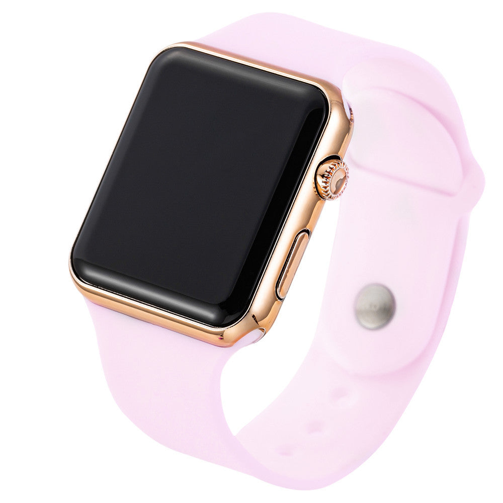 Square Electroplated LED Digital Watch 637bd074 0680 4e17 87a0 7fff5bfd5e7a