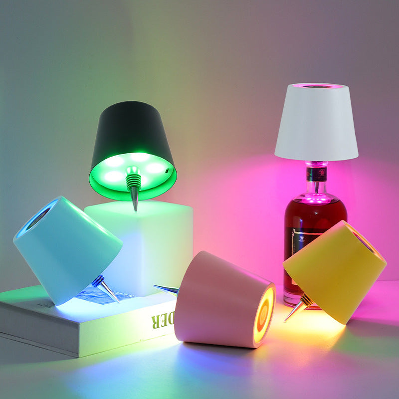 Plug-in Wine Bottle Lights Metal Wine Bottle Table Lamp Rechargeable 637c0442 0156 4a70 b2d9 fd1c7611718c