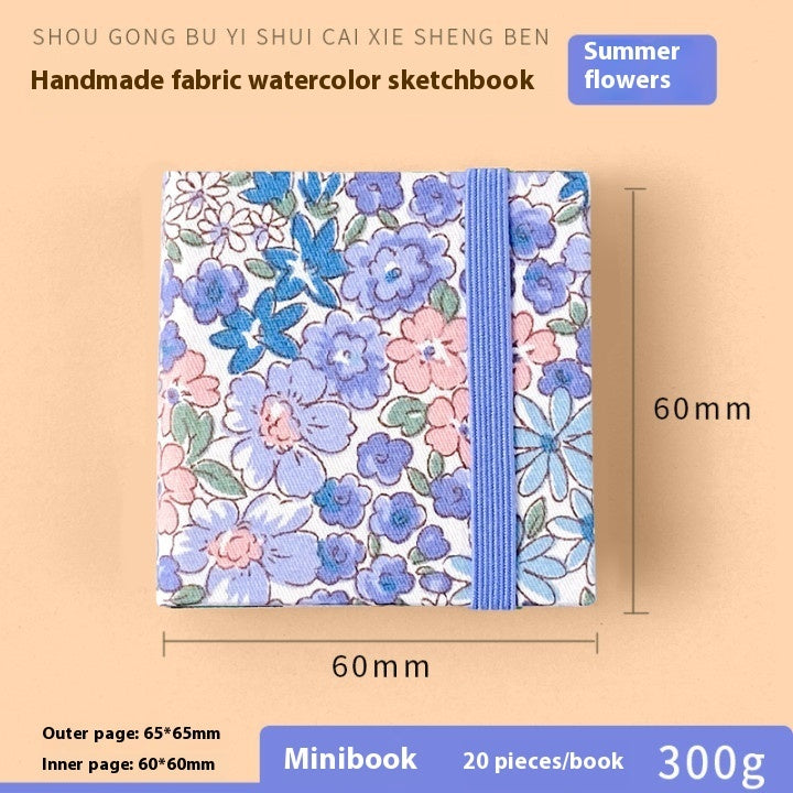 Feiluniao Watercolor Notebook Fabric Handmade Mini Portable Portable Character Sketch Hand Painted Graffiti Drawing Book - 图片 41