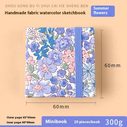 Feiluniao Watercolor Notebook Fabric Handmade Mini Portable Portable Character Sketch Hand Painted Graffiti Drawing Book - 图片 41