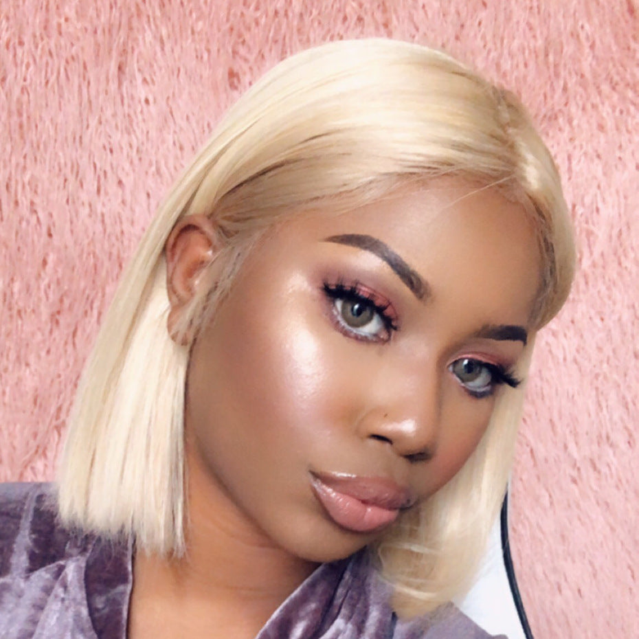 Blond short straight wig 638379633727