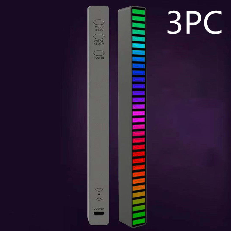 New Car Sound Control Light RGB Voice-Activated Music Rhythm Ambient Light With 32 LED 18 Colors Car Home Decoration Lamp 638