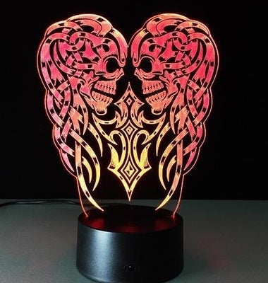 3D LED Color Night Light Changing Lamp Halloween Skull  Light Acrylic 3D Hologram Illusion Desk Lamp For Kids Gift Dropship - HD Wireless Product #10