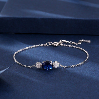 Korean Version Of White Copper Red Sapphire Bracelet Simple Atmosphere 63cb4875 a1f5 4a45 b4c1 6e1007361044