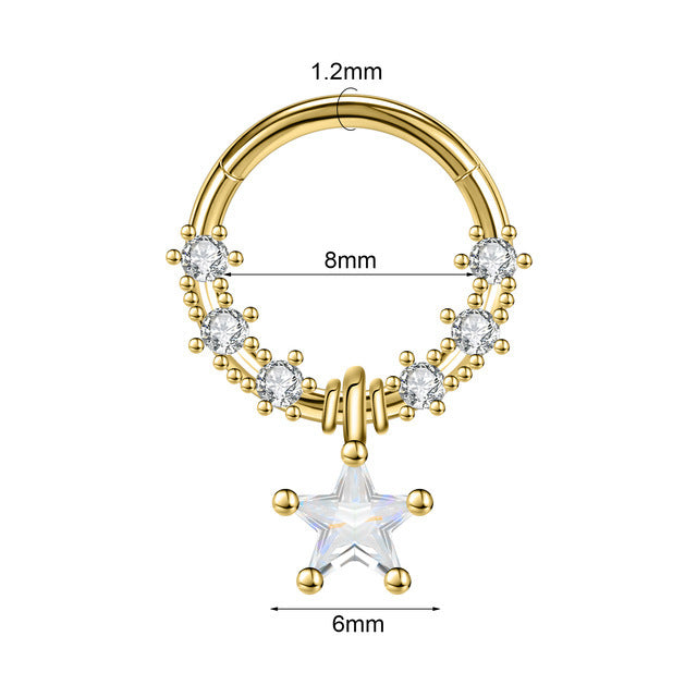 Closed Ring Star Ball Pendant Nose Ring Personality Piercing Jewelry 63d7521f 1f1b 402a 8fde 0635637745f4